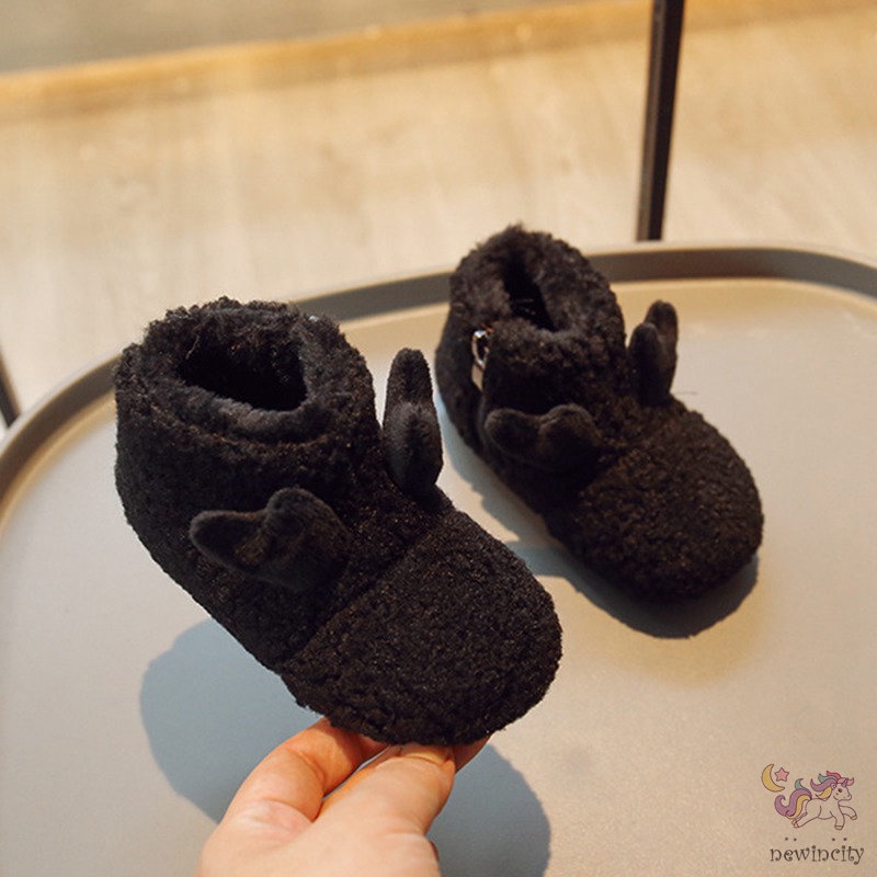Giày Cotton Đế Mềm Chống Trượt Giữ Ấm Phong Cách Hàn Quốc Cho Bé Gái