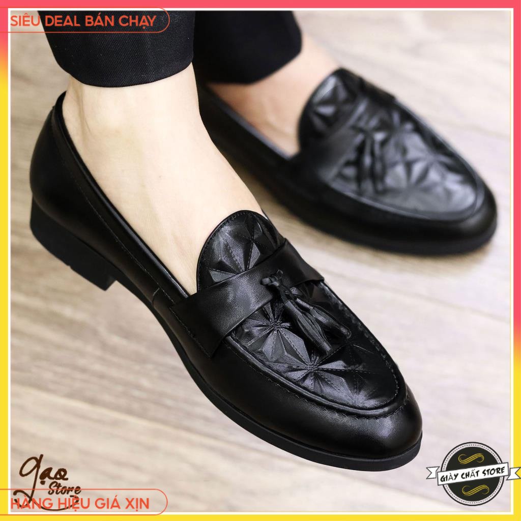 Giày Lười Nam[ Siêu Sale ] Da Lì Vân 3D Có Chuông- Mã G012 chuông
