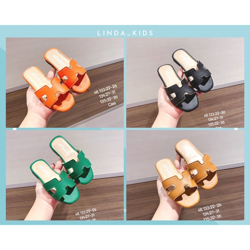 Ảnh thật form nhỏ,Dép lê trẻ em chữ H trơn siêu cưng cho bé from bé nhích size