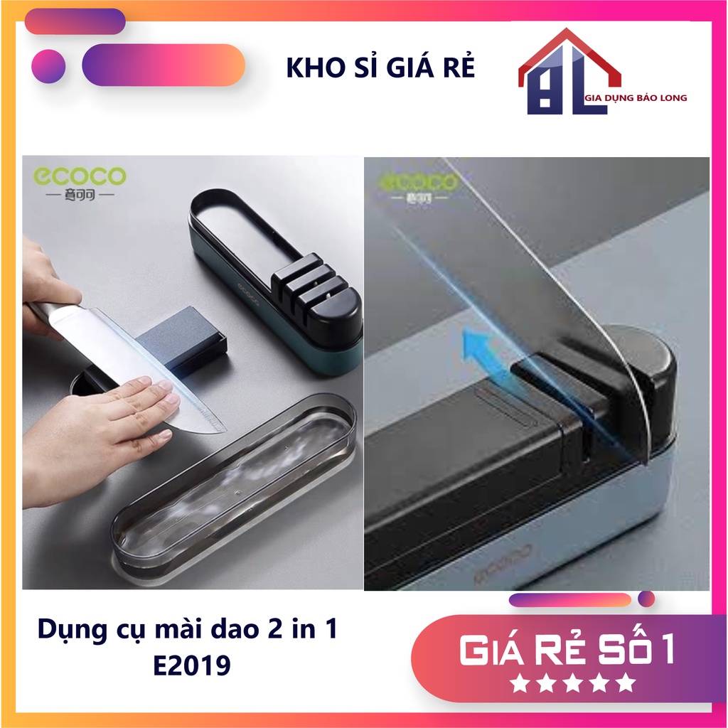 Bộ Đá Mài Dao Nhà Bếp 4 Tầng Đa Năng,Máy Mài Dao Cầm Tay, Đá Mài Nhanh Chuyên Nghiệp Ecoco E2109