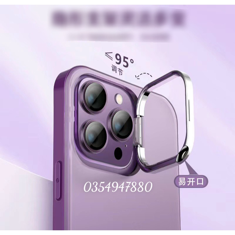 Ốp lưng X-level nhám có chân chống dựng iPhone 14 Pro, 14 Pro Max vành camera nhôm siêu đẹp