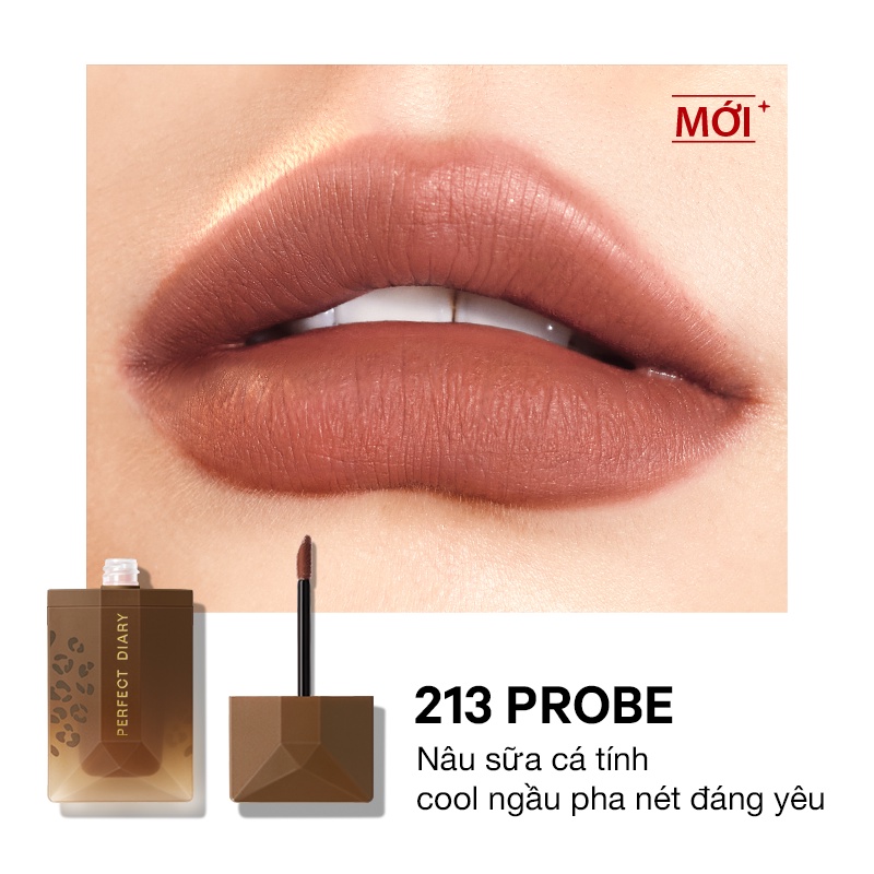 Son kem PERFECT DIARY ReadMe Lip Stain bám màu lâu trôi 4g+Bảng phấn mắt 12 màu tông lì + ánh nhũ kèm cọ trang điểm 14g