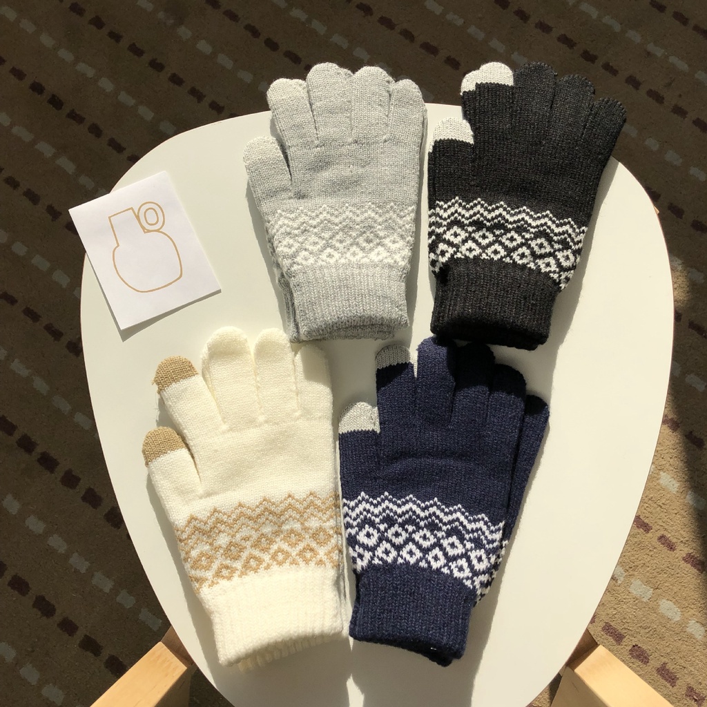 Găng Tay Len Nhung Hở Ngón Chống Lạnh Cho Nam Và Nữ