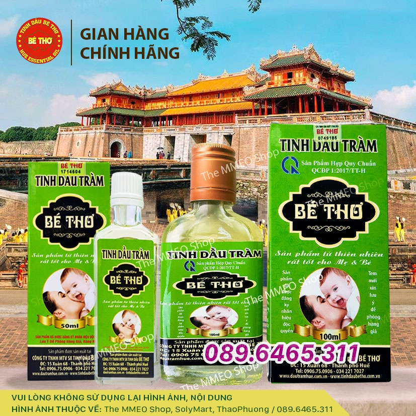 Tinh Dầu Tràm Nguyên Chất Bé Thơ Huế, Dầu Tràm Huế Dành Cho Trẻ Em & Trẻ Sơ Sinh (Có Tem chống hàng giả)