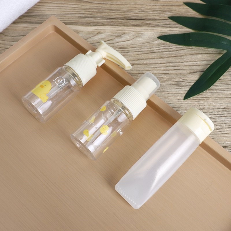 Bộ chiết mỹ phẩm du lịch 3 món nhỏ gọn tiện lợi túi dây rút