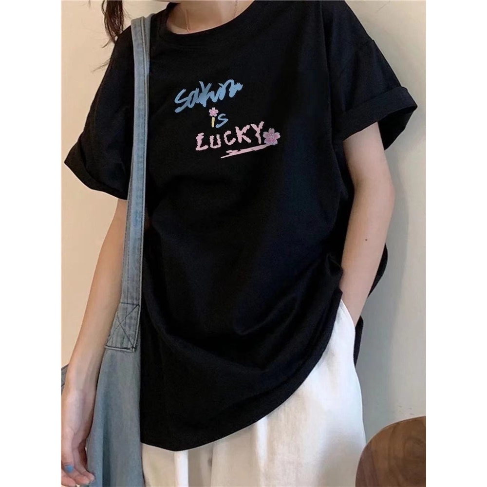 NRVP Mới Áo Thun Unisex Dáng Rộng Tay Ngắn Phong Cách Hàn Quốc Thời Trang 2023