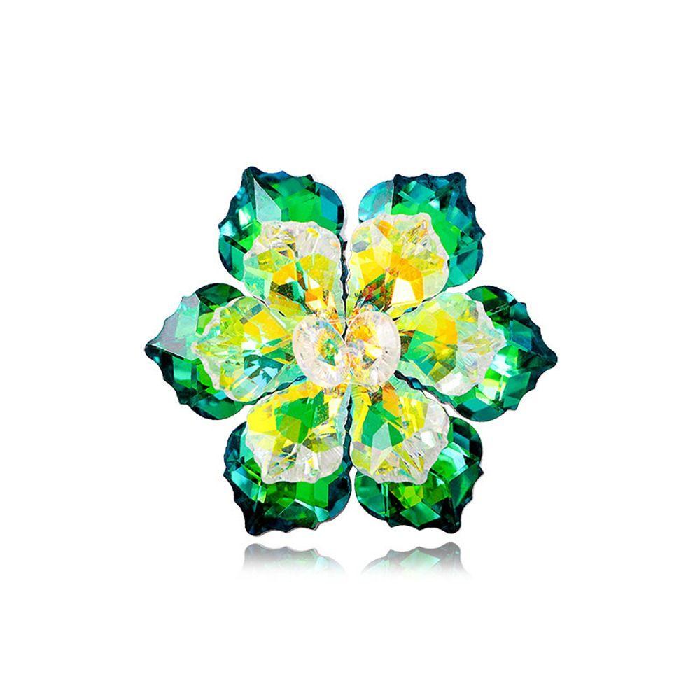 Ghim Cài Áo Hình Hoa Mặt Kính Lấp Lánh Nhiều Màu Sắc Dành Cho Nữ