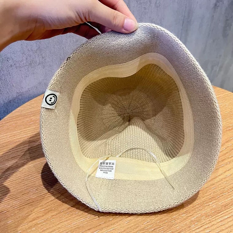 Bán Chạy#Mũ Bucket Len Dệt Kim Mỏng Phong Cách Thời Trang Nhật Bản Dành Cho Bé Trai Và Bé Gái