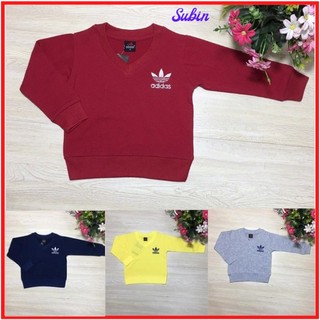 Áo thun cổ tim dài tay thêu DIDAS bé trai_áo polo cổ tim tay Áo thun dài tay
