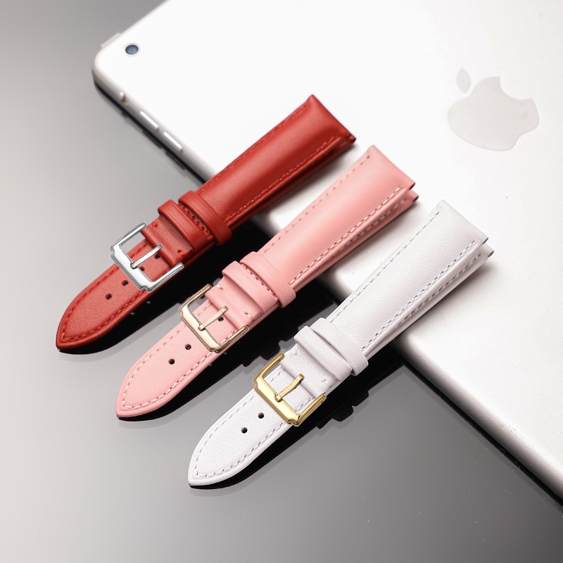 [Hàng nhập Xịn] Dây đồng hồ da bò 2 mặt TRƠN lớp da bò đầu tiên chống thấm nước BO-38 size 12 14 15 16 18 19 20 22 (Đen)