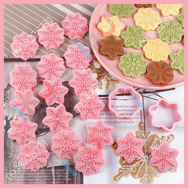 HCM - Khuôn cutter hoa tuyết 9 mặt hình làm bánh quy dịp giáng sinh noel BCT