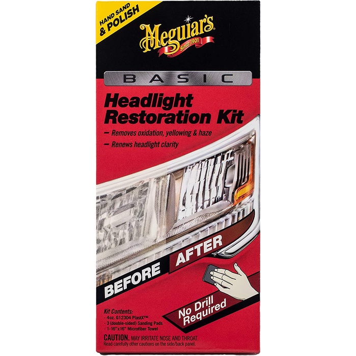 Meguiar's Bộ phục hồi đèn pha cơ bản - Basic Headlight Restoreration Kit, G2960