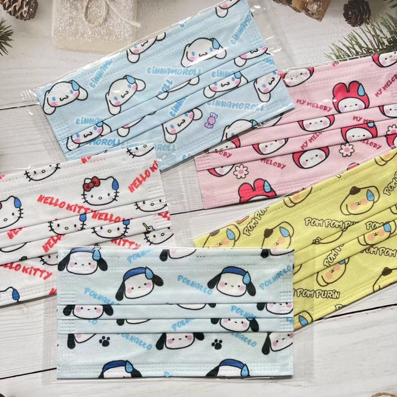 Set khẩu trang hoạt hình đáng yêu phong cách hàn quốc, khẩu trang gấu dâu Lotso,Sanrio,kuromi,purin, cinnamoroll, melody
