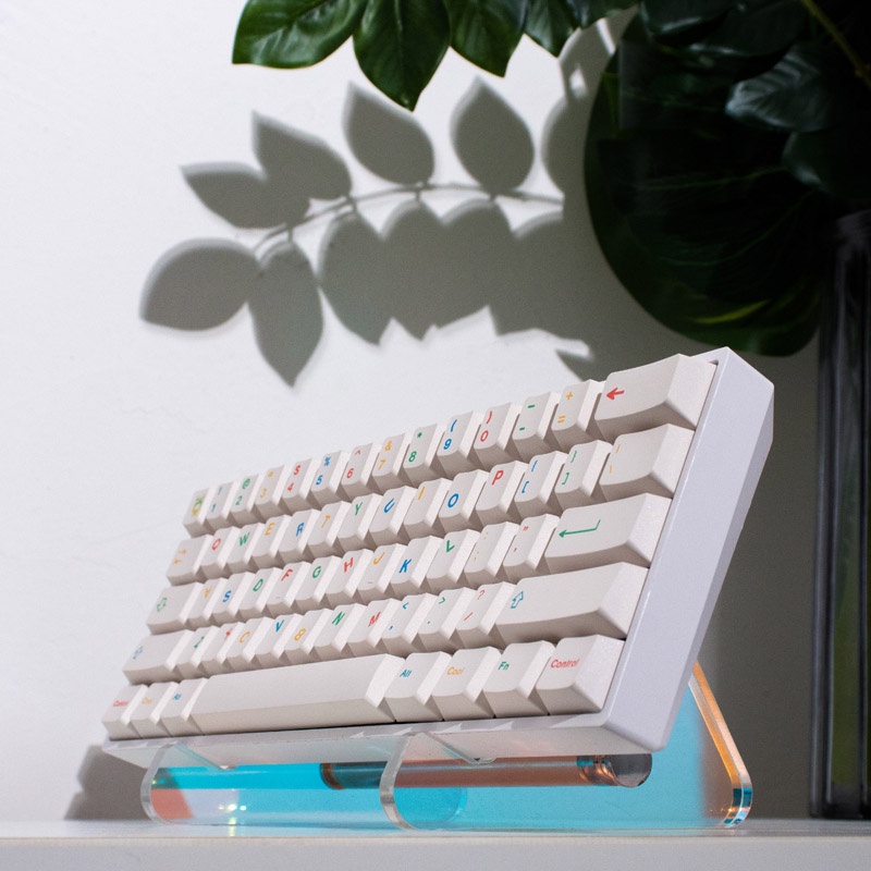 Kệ Trưng Bày Bàn Phím Cơ Một Tầng Bằng acrylic Màu Trắng / Tím Xuyên Thấu