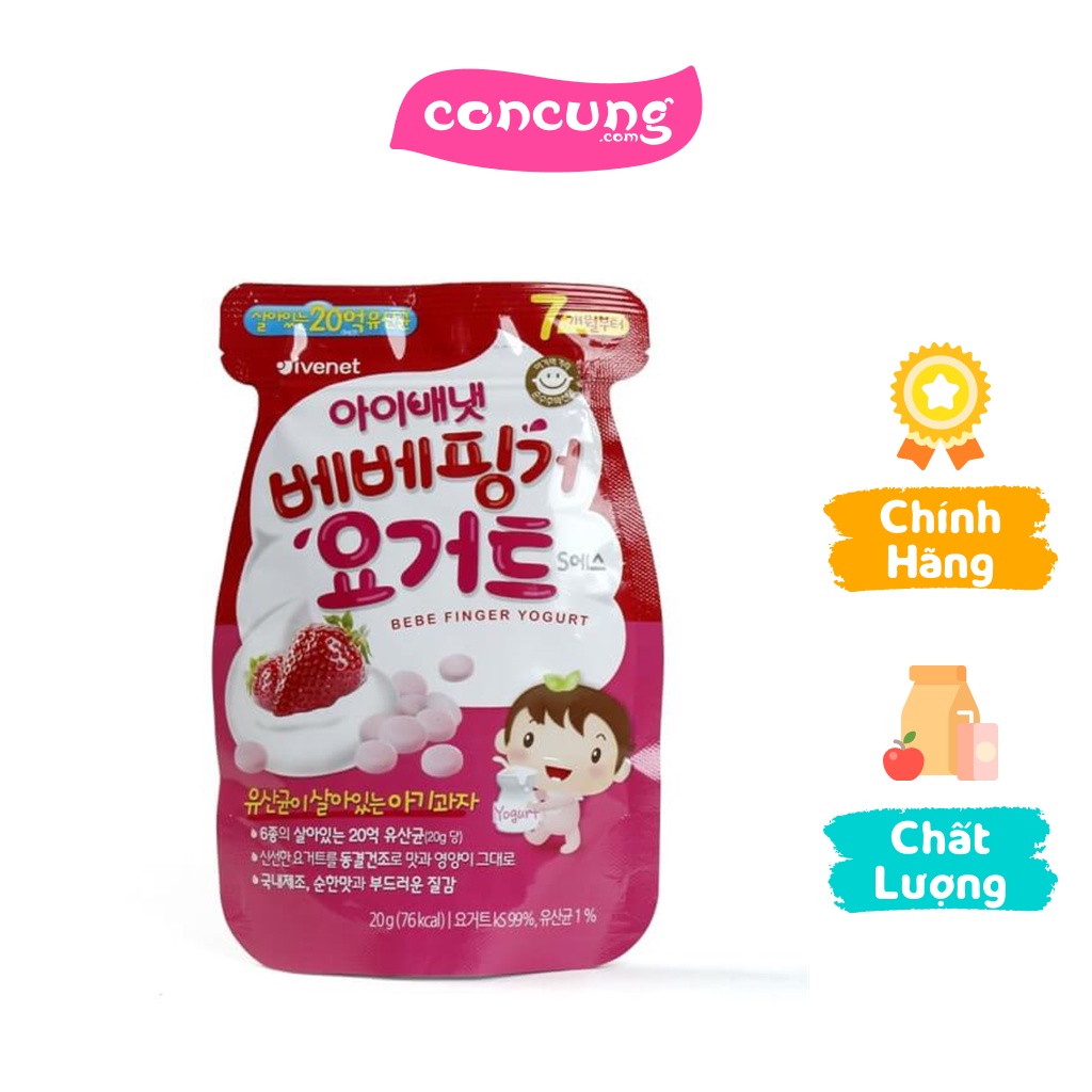 Snack sữa chua sấy khô Ivenet Bebe vị dâu 20g