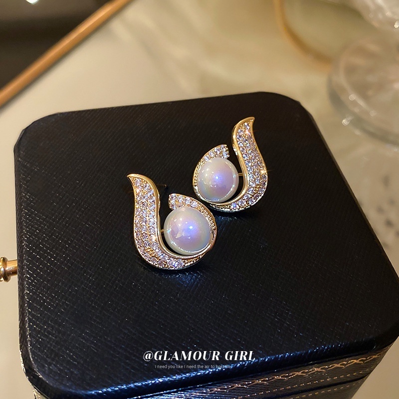 Bông Tai Hình Giọt Nước Đính Đá Zircon Thời Trang Hàn Quốc Cho Nữ