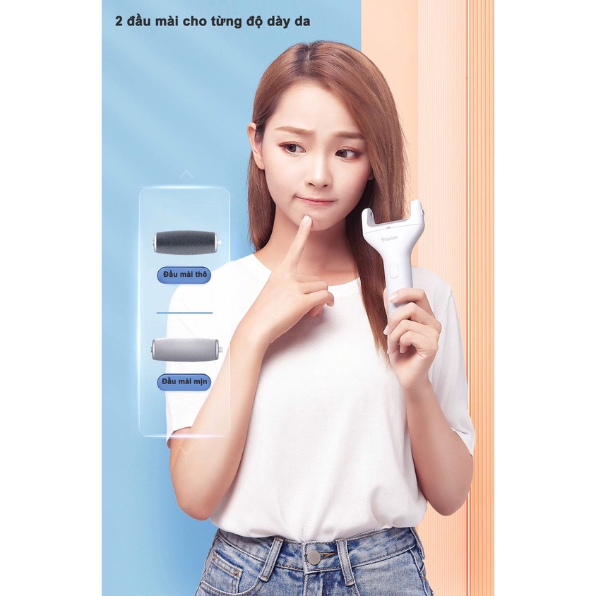 Máy chà gót chân ShowSee B1-W pin sạc, nâng da chết khỏi chân giữ Chính Hãng