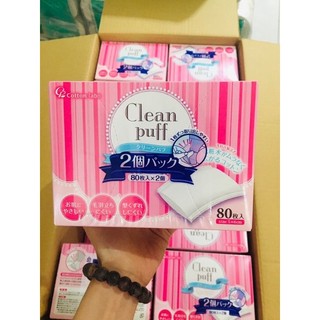 Bông tẩy trang Clean Puff Nhật Bản 80 miếng