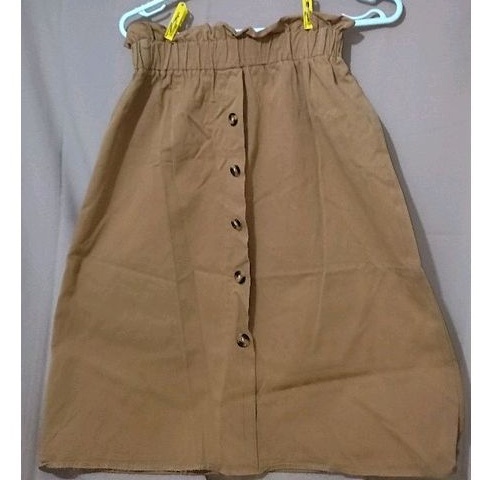 Chân Váy Kaki Dài Eo Nơ Khuy Giữa Nhiều Màu