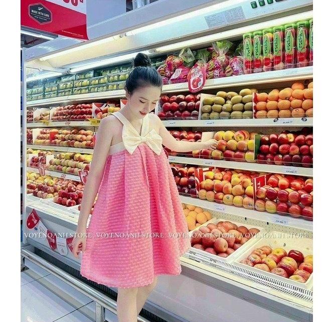 Váy đầm nữ 2 dây phối nơ trước ngực siêu xinh họa tiết nhiều màu tôn da sang chảnh tôn dáng dự tiệc đi chơi, dạo phố