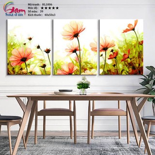 Bộ tranh sơn dầu số hóa tô màu theo số Gam Mã HL1006S Sao nhái đồng nội hoa dại