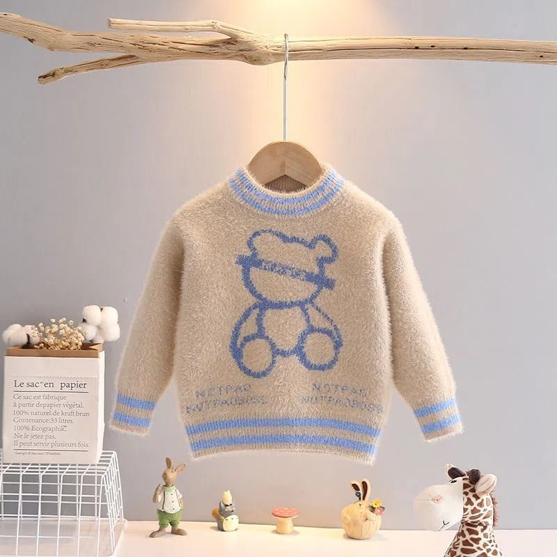 Áo Sweater Lông Chồn Phong Cách Thời Trang Thu Đông 2021 Cho Bé Trai