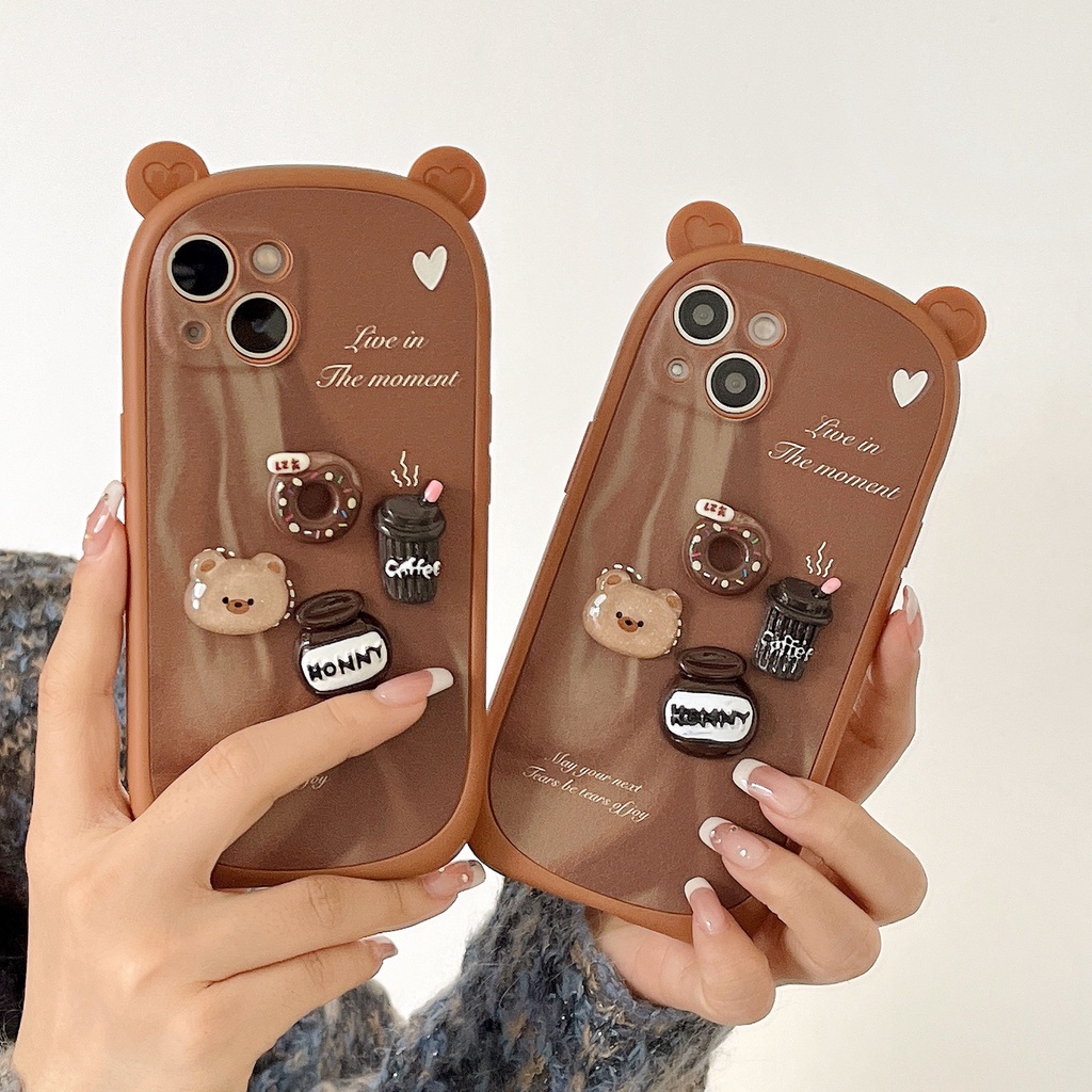 Ốp Lưng Hình Gấu Đáng Yêu Cho ốp lưng iphone 11 12 13 Pro max 14 Plus xs max xr ốp hình con vật