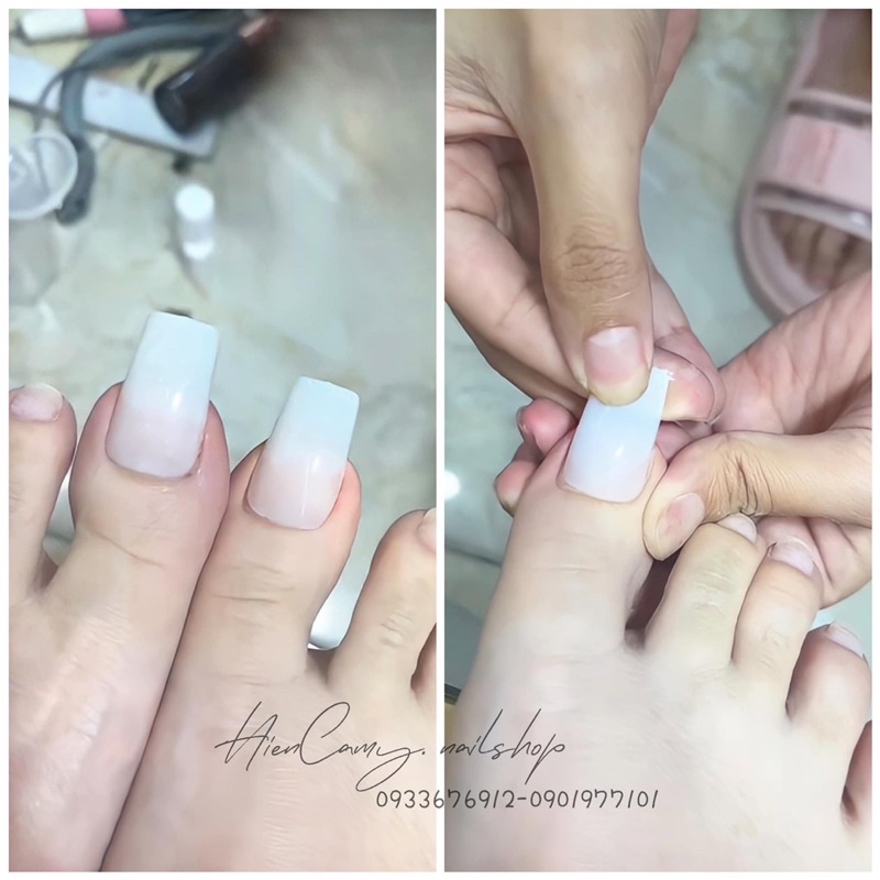 Móng up chân form dài siêu đẹp