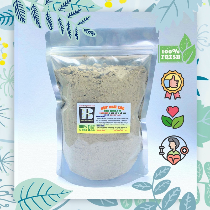 BỘT NGŨ CỐC 7 VỊ BROWN RICE 1kg ( 5 loại đậu, gạo lứt, mè đen )