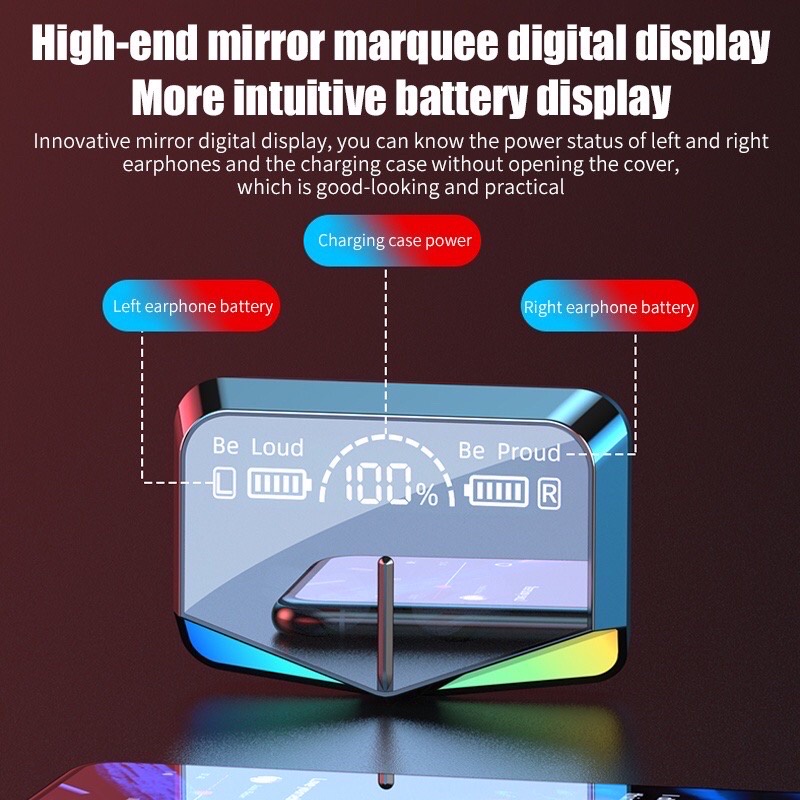 Tai Nghe Nhét Tai Không Dây Bluetooth TWS M28 Có Đèn LED Nhiều Màu