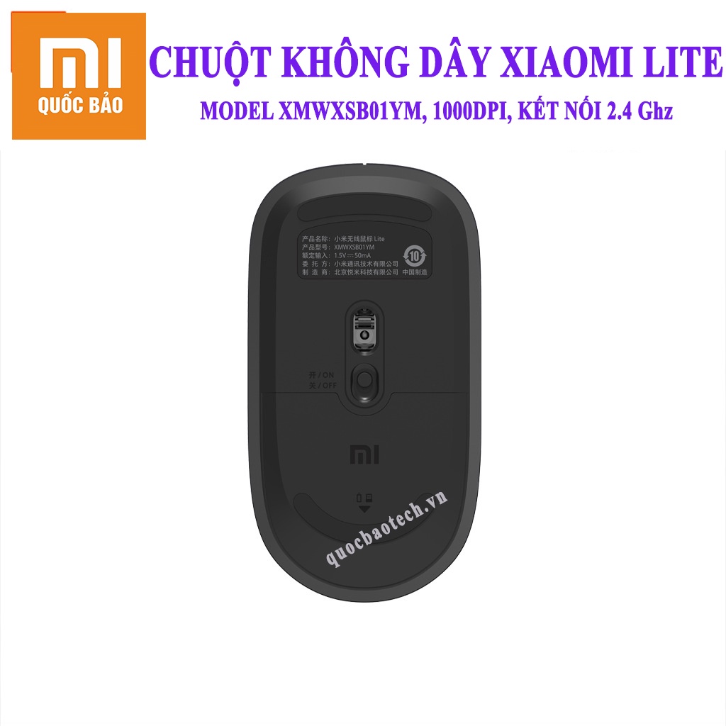 Chuột không dây Xiaomi Lite- Mi Mouse Wireless Lite XMWXSB01YM 1000 DPI, kết nối 2.4Ghz độ nhạy cao