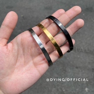 Vòng Tay Cuff/Kiềng Trơn Basic Màu Silver/Black/Gold - Thép Titan KHÔNG RỈ