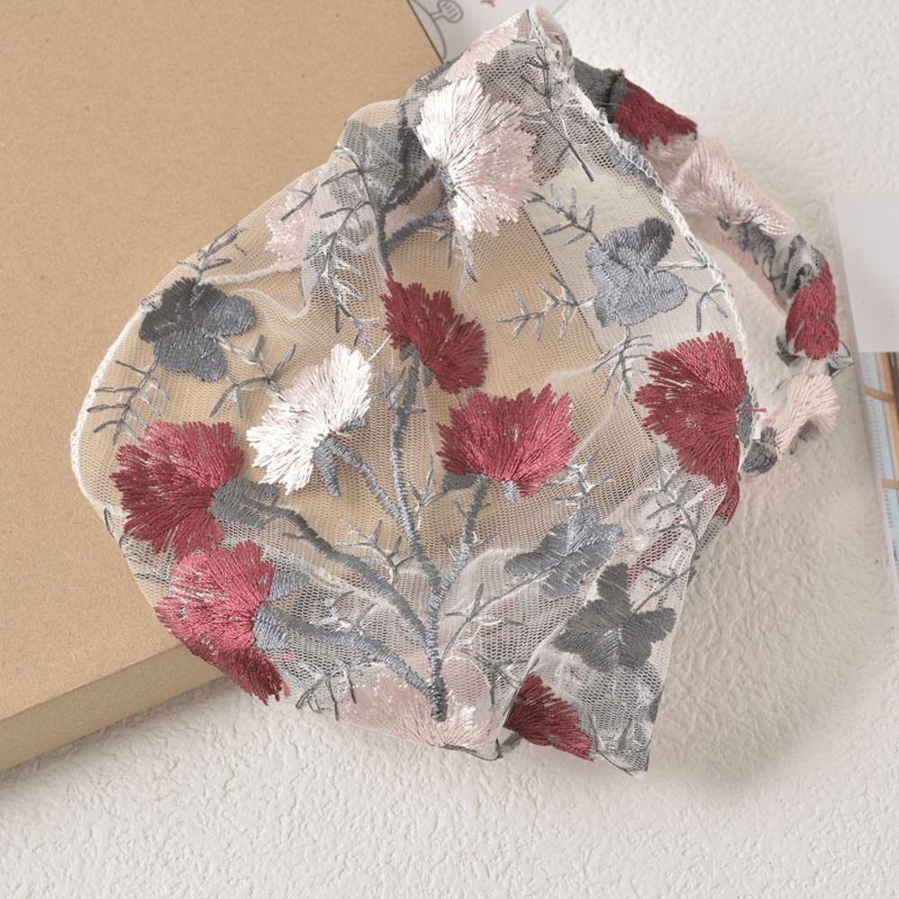 MXGOODS Băng Đô Cài Tóc Rửa Mặt Phối Ren Lưới Phong Cách Cổ Điển Chống Trượt Dành Cho Nữ