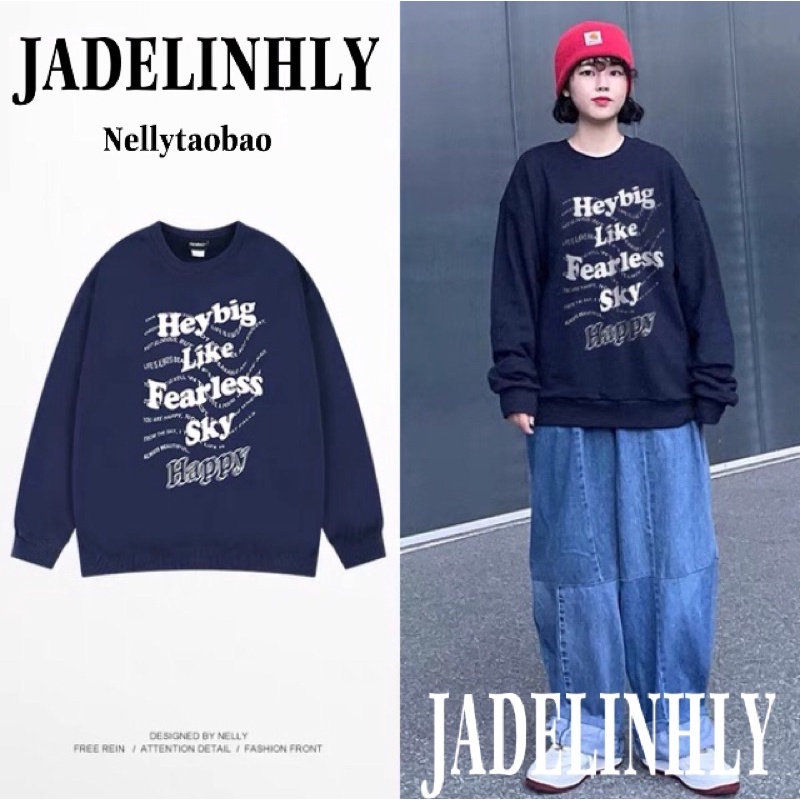 Áo sweater nelly heybig sale (có sẵn) sky happy