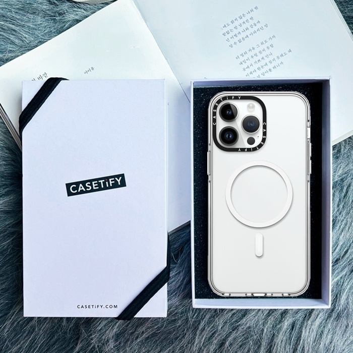 Ốp Điện Thoại PC Cứng Màu Trắng CASETIFY Cho iPhone 14 14Pro 11 12 13 Pro Max