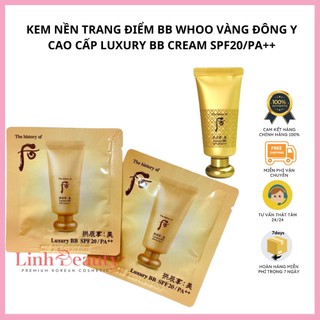 Gói sample kem nền bb whoo vàng đông y cao cấp luxury bb cream spf20/pa++ gói 1ml