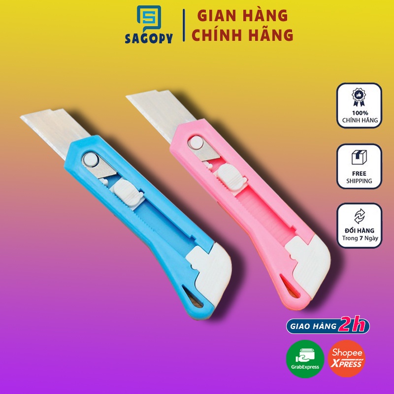 Dao rọc cắt giấy mini Basic S P làm móc khóa cute 7.2 x 2.2cm