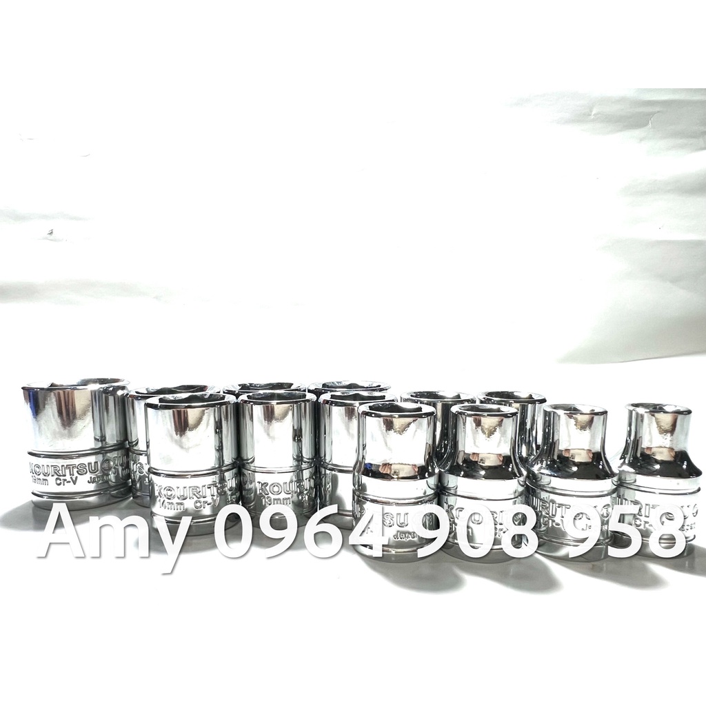 [HÀNG CHÍNH HÃNG] Đầu tuýp 3/8 Kouritsu thép CR-V  (đầu típ 3/8 , đầu khẩu 3/8)