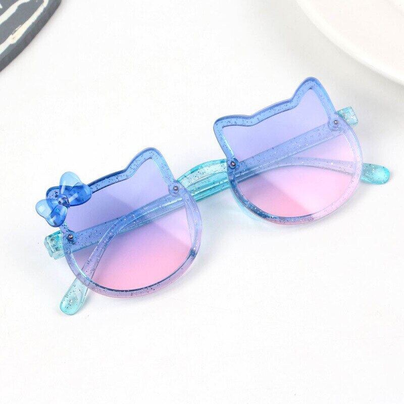 Kính Mát Hình Mèo Kitty Chống Tia UV400 Thời Trang Cho Bé Gái