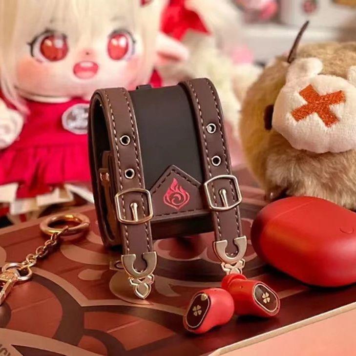 Vỏ Bảo Vệ Hộp Sạc Tai Nghe Bluetooth Keli Có Dây Đeo Chéo Dành Cho Genshin