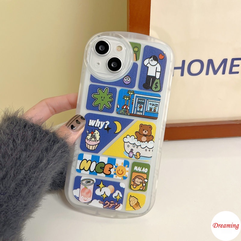 Ốp lưng điện thoại cho VIVO Y02S Y22 Y22S Y35 Y77 Y55 Y75 T1 Y33S Y21S Y21 Y53S Y51 Y51A Y31 Y30 Y50 Y20 Y12S Y20s G Y16 Y15S Y15A 4G 5G Vỏ mắt lớn Translucency Vỏ Motif Puzzle Gấu dễ thương