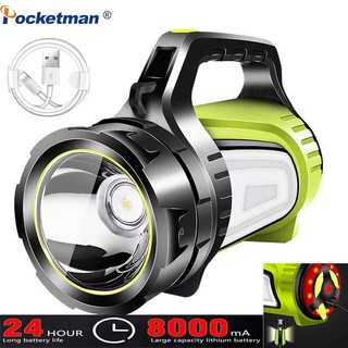 Đèn làm việc công suất cao Đèn pha LED 100W Đèn pha sạc Đèn pin tầm xa Đèn pin làm việc cầm tay