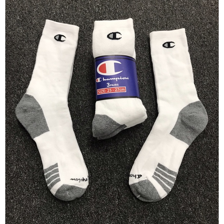 Vớ tất Champion cổ cao thể thao nam nữ hàng xuất dư xịn VNXK Sport socks