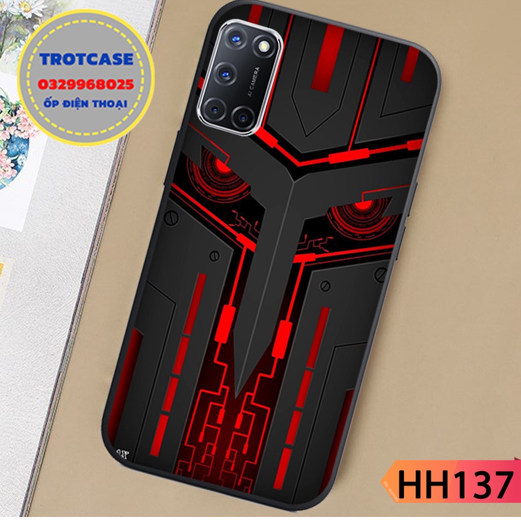 Ốp lưng điện thoại Oppo A52 / Oppo A92 - hình kẻ chữ V màu xanh lá và màu vàng siêu đẹp mới nhất in 3D