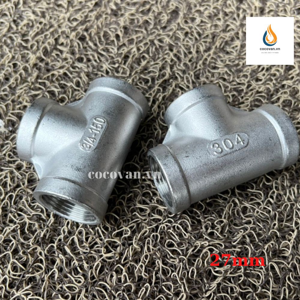Tê ren inox 304 13mm đến 42mm