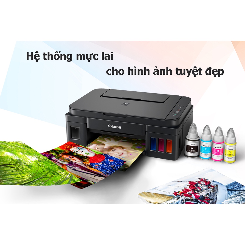 Máy in phun màu Canon G3010 in qua wifi,Scan,Photo