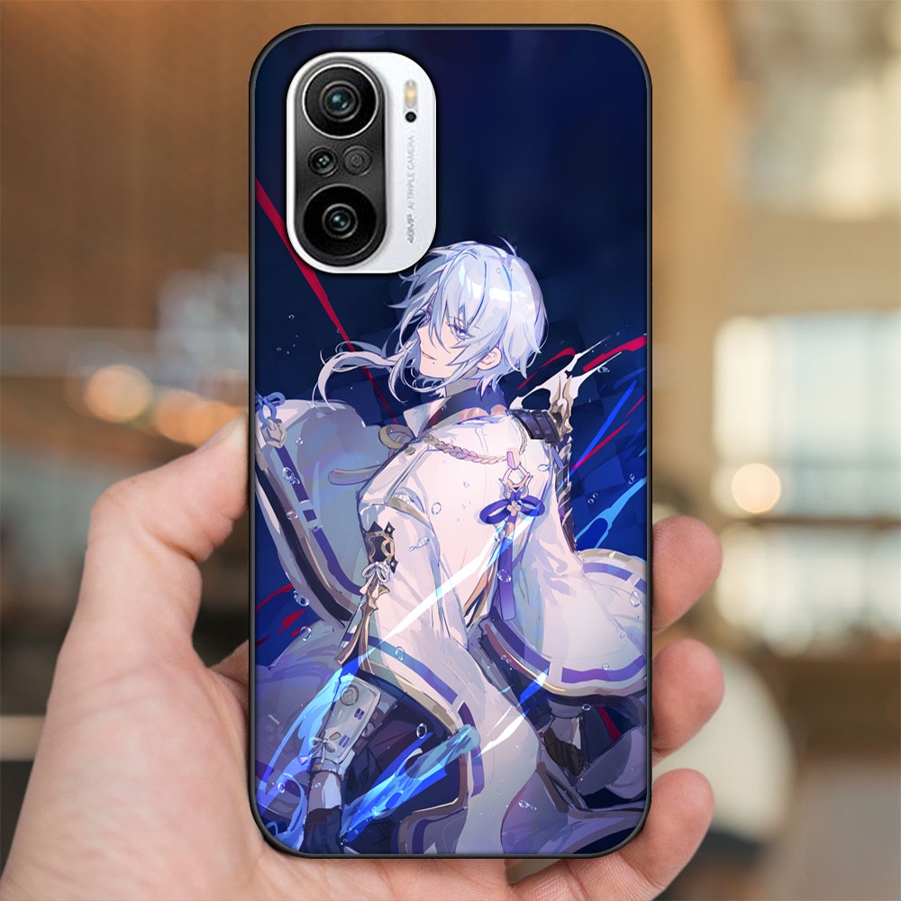 Ốp lưng Xiaomi K40 viền đen in hình Kamisato Ayato Genshin Impact