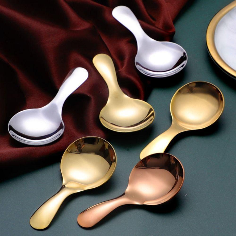 Set 2 Muỗng Ăn Kem / Gia Vị Bằng Thép Không Gỉ Cho Trẻ Em