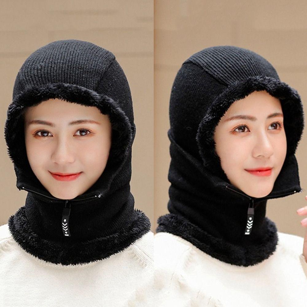 1 Mũ Dệt Kim Giữ Ấm Phối Lông Cho Nữ