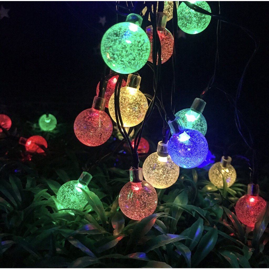 Dây đèn led trang trí bi bọt, led cherry 9m vàng và đủ màu - đèn pha lê bi giọt nước trang trí noel và Tết